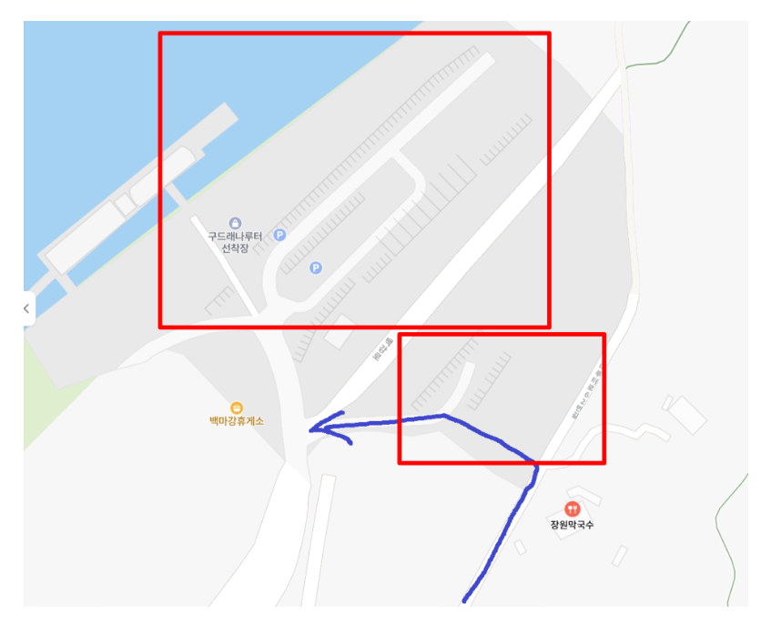 장원 막국수 주차장 사진